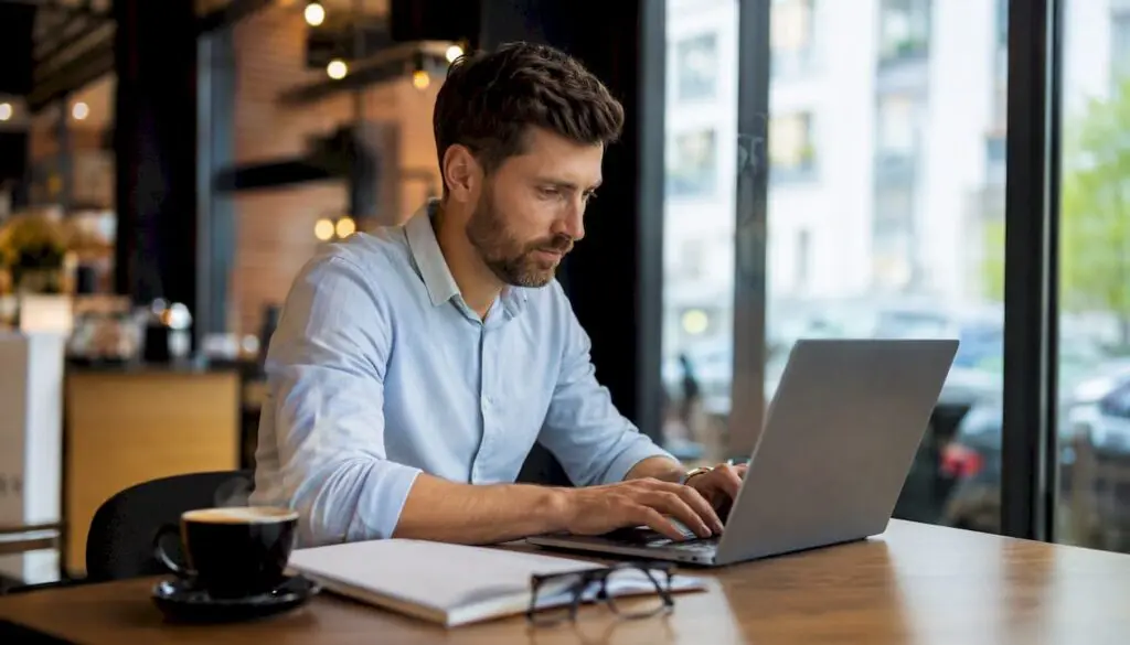 Personne préparant un audit SEO pour le commerce en ligne sur un ordinateur portable