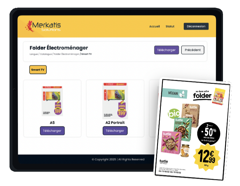 Store extranet: download posters by format